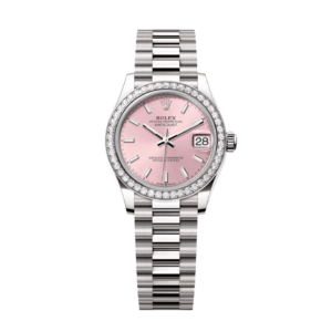 RLX Datejust m278289RBR-0013 Pink Dial White Gold President Watch