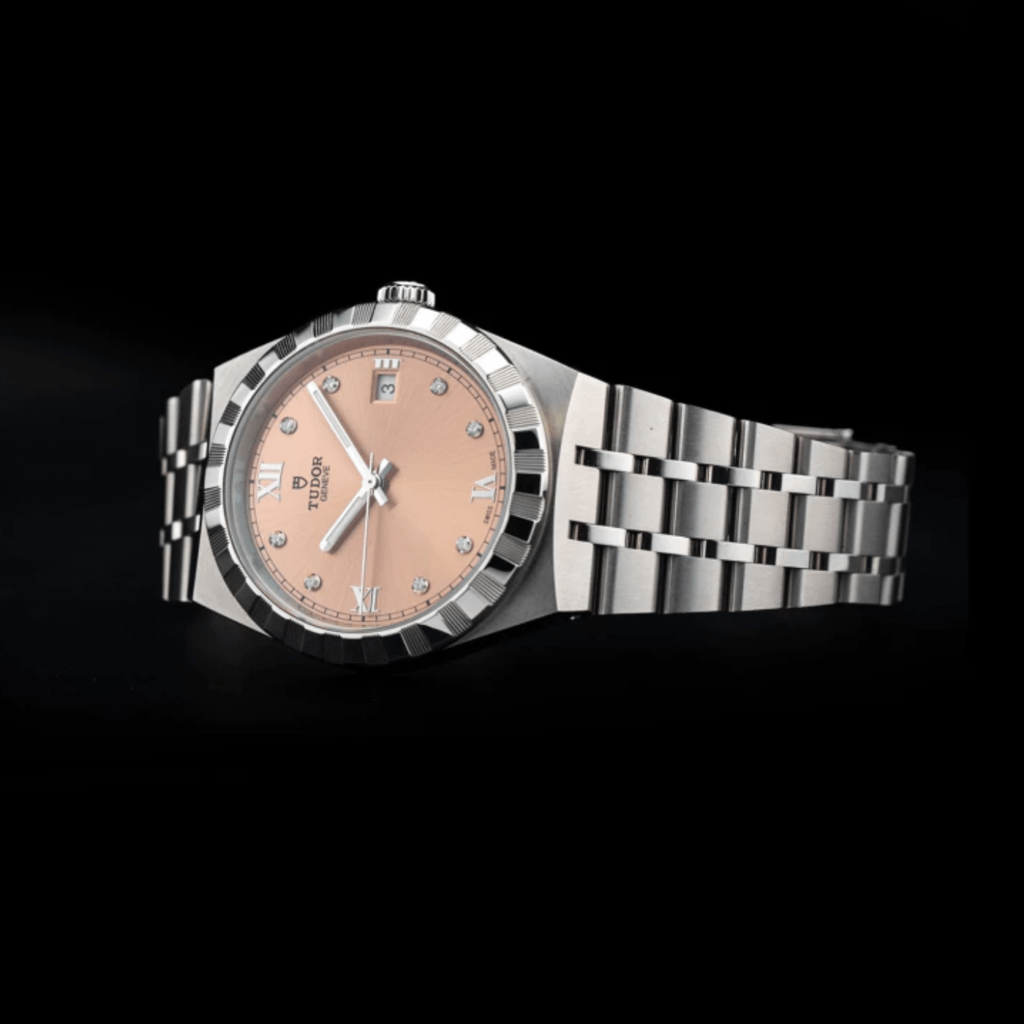 【7A Quality】TUDOR Royal 38mm Salmon Roman Diamond Dial Automatic Bracelet Watch M28500-0009