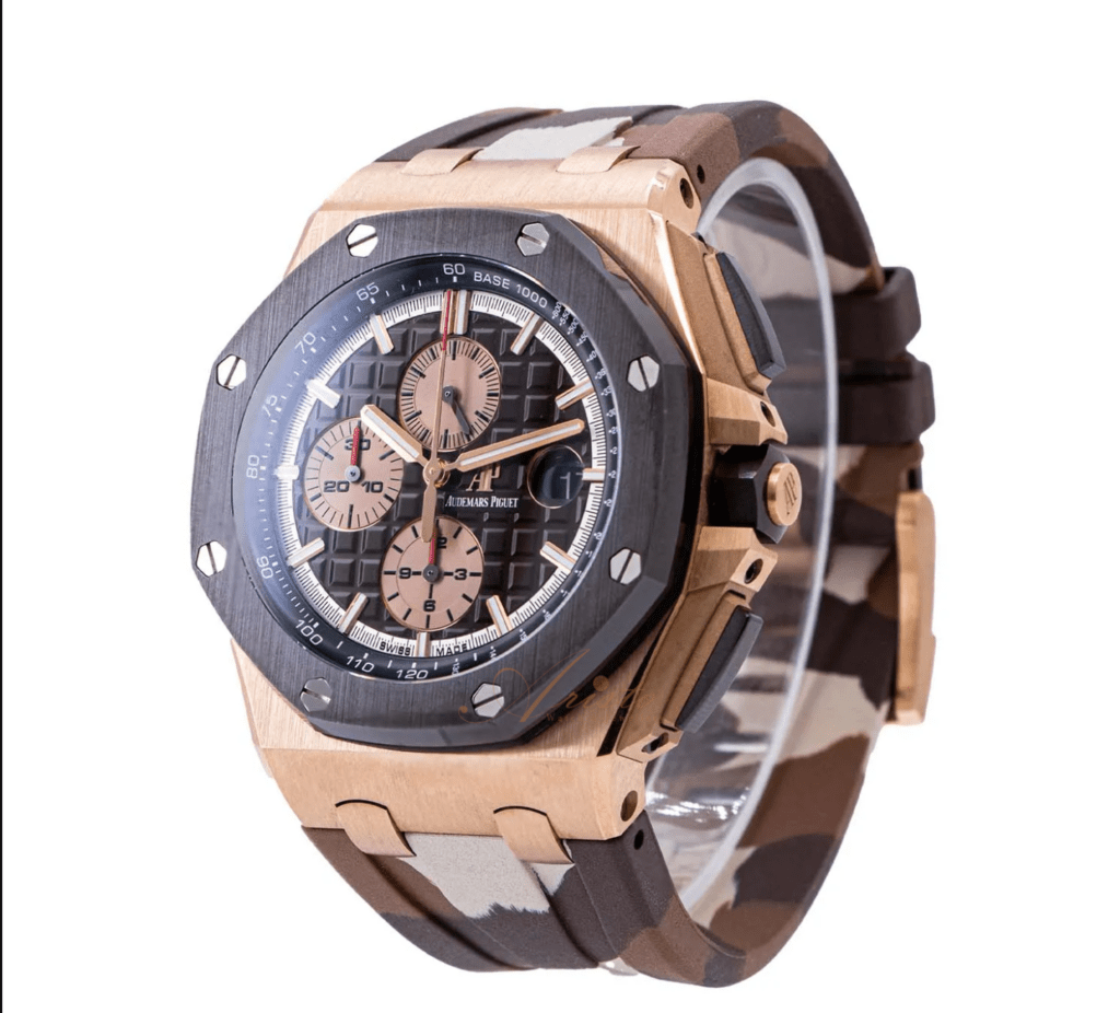 A&P OFFSHORE Pink Gold Brown Camouflage Dial CHRONOGRAPH 44mm