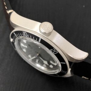 TUDOR Black Bay 58 925 39mm Silver Case Taupe Dial Leather Strap Watch M79010SG-0001