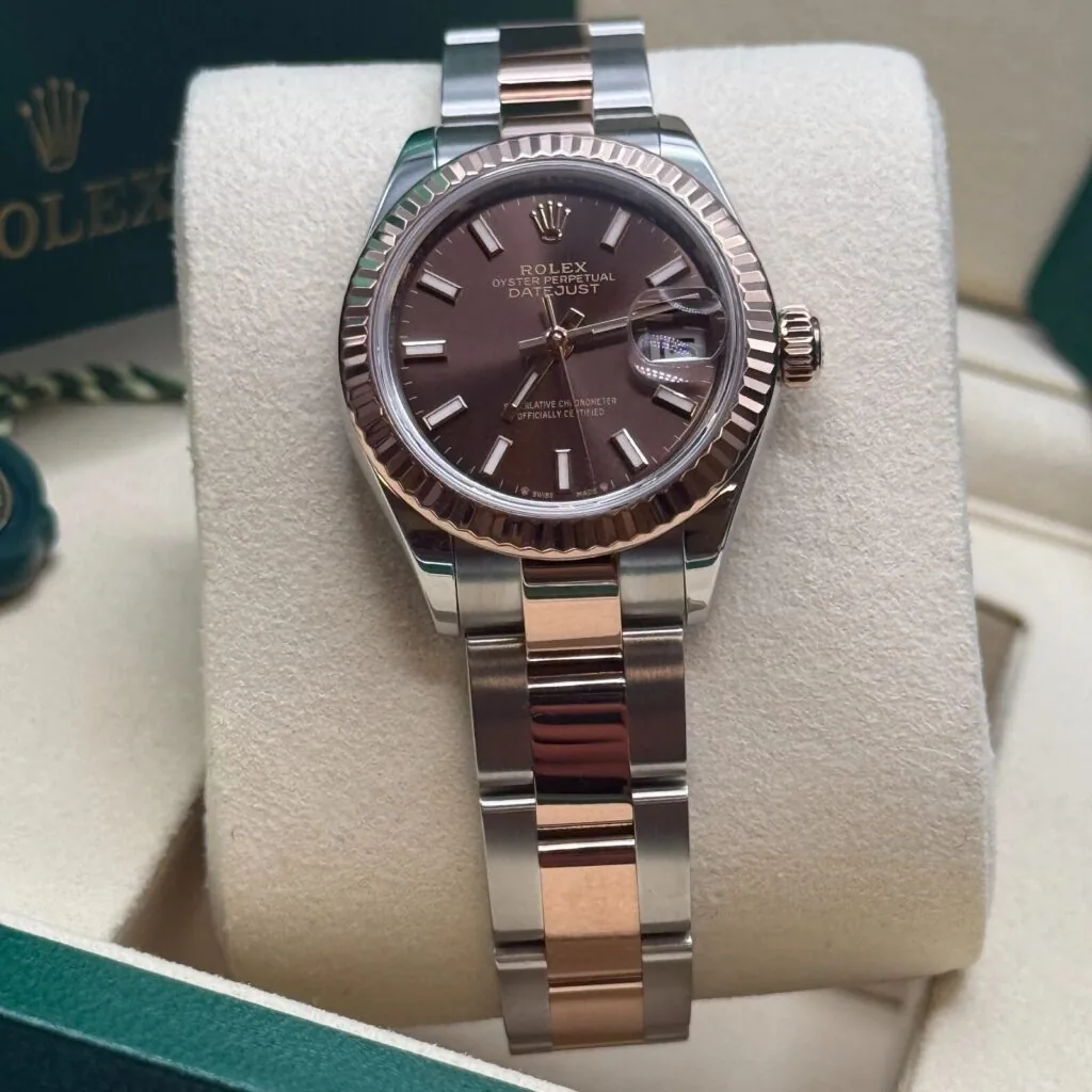 RLX Lady-Datejust 31mm 279171 Chocolate Index Oyster Stainless Steel and Rose Gold