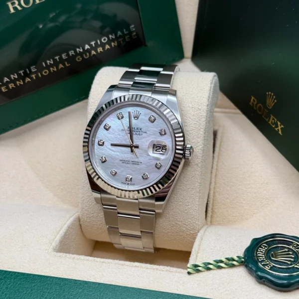 RLX Datejust 41 Mother of Pearl Diamond Stainless Steel Fluted Oyster - 126334