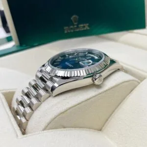 RLX Day-Date "President" 40mm White Gold Blue Roman Ombre Dial - 228239