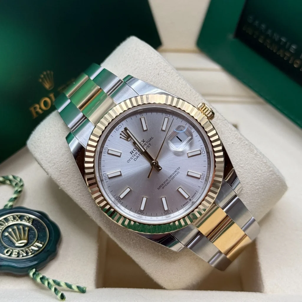 RLX Datejust 41mm 126333 Silver Index Oyster Steel and Yellow Gold Mens Watch