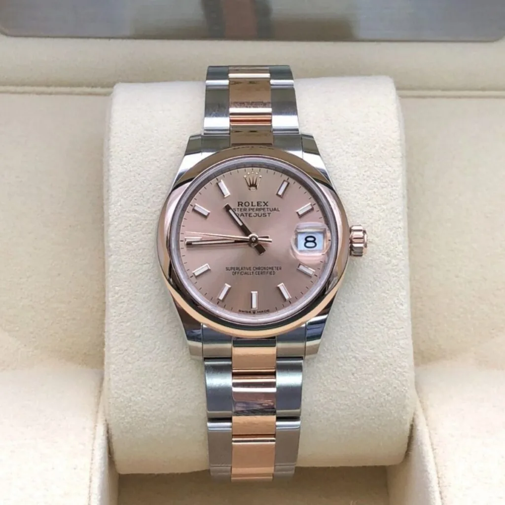 RLX Datejust m278241-0009/0010 Rose 31mm Dial Oyster Bracelet Watch