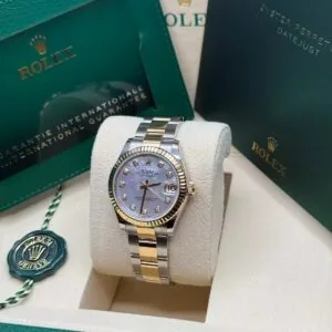 RLX Datejust m278273-0027/0028 31mm White Mother-of-Pearl Dial Stainless Steel and Yellow Gold Oyster Watch