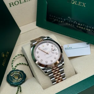 RLX Datejust 41mm 126301 Sundust Diamond Jubilee Steel and Everose Gold Watch
