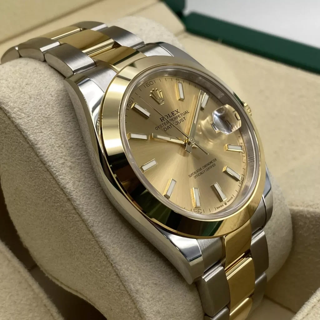 RLX Datejust 41mm 126303 Champagne Index Oyster Steel and Yellow Gold Mens Watch