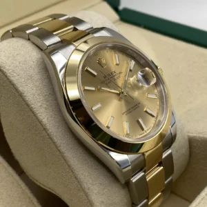 RLX Datejust 41mm 126303 Champagne Index Oyster Steel and Yellow Gold Mens Watch