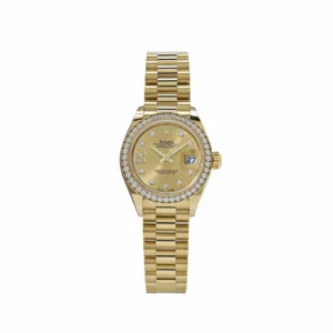 RLX Lady-Datejust 31mm 279138RBR Champagne Diamond Dial and Diamond Bezel Yellow Gold Bracelet