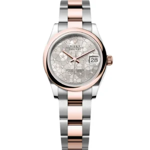 RLX Datejust m278241-0031/0032 31mm Silver Floral Motif Dial Oyster Bracelet Watch