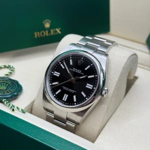 RLX Oyster-Perpetual 41mm 124300-0002 Stainless Steel Black Index Dial Watch