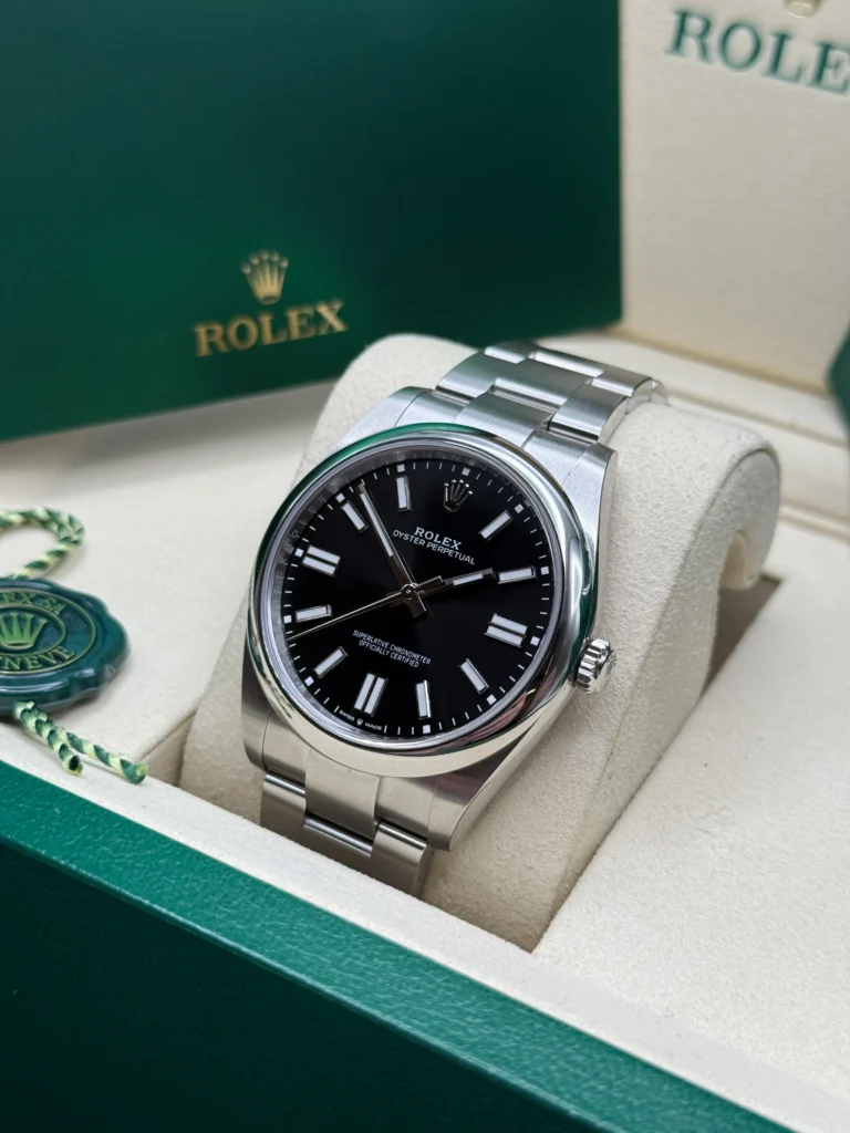 RLX Oyster-Perpetual 41mm 124300-0002 Stainless Steel Black Index Dial Watch