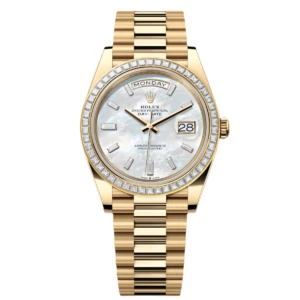 RLX Day-Date 40mm 228398TBR-0043 White Mother-of-Pearl Dial President Watch