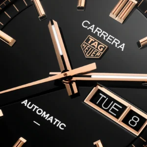 TAG Heuer Carrera Day-Date 41mm Mens Watch Black Rose Gold WDA2111.BD0001