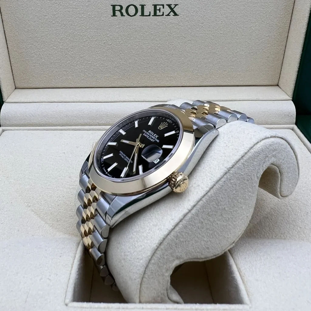 RLX Datejust 41mm 126303 Black Index Jubilee 41mm Steel and Yellow Gold Mens Watch