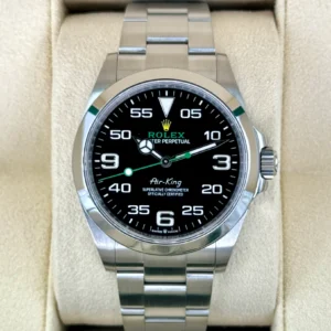 RLX Oyster Perpetual Air King Black Dial Steel Mens Watch 126900 Box Card