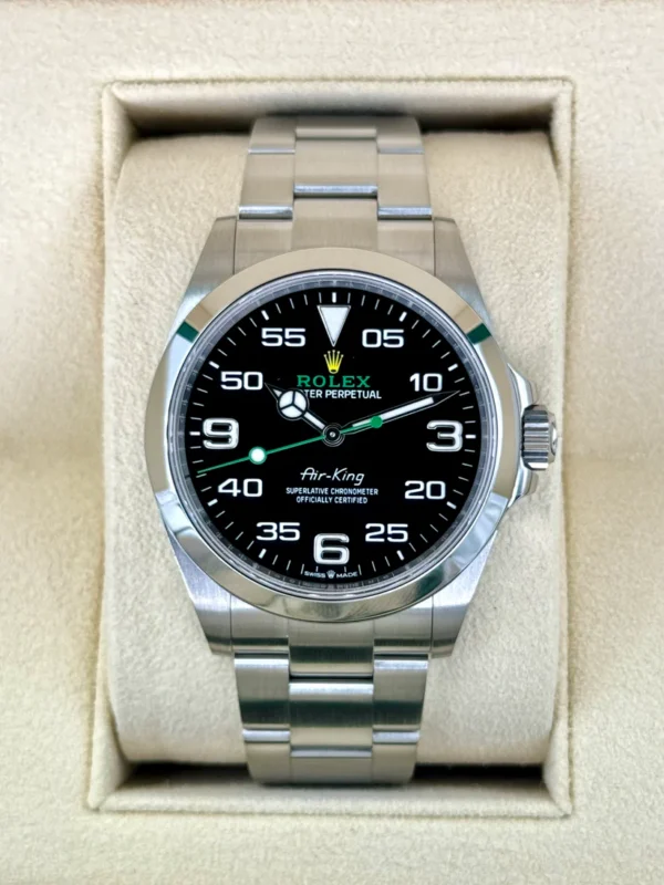 RLX Oyster Perpetual Air King Black Dial Steel Mens Watch 126900 Box Card