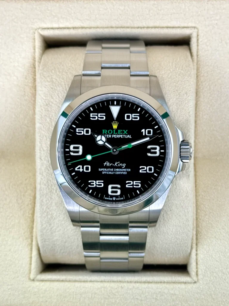 RLX Oyster Perpetual Air King Black Dial Steel Mens Watch 126900 Box Card