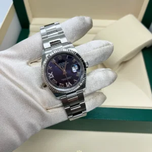 RLX Datejust 36mm 126234 Datejust Aubergine Purple Diamond Roman Oyster Stainless Steel