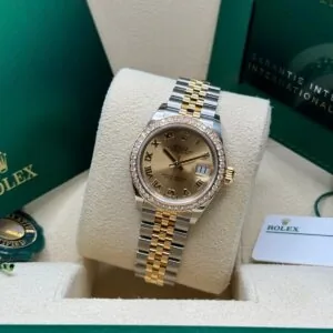 RLX Lady-Datejust 31mm 279383RBR Champagne Roman Dial Yellow Rolesor Oyster Bracelet