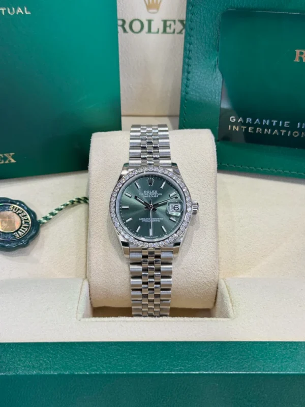 RLX Datejust m278384RBR-0021/0022 Mint Green 31mm Dial Oyster Watch