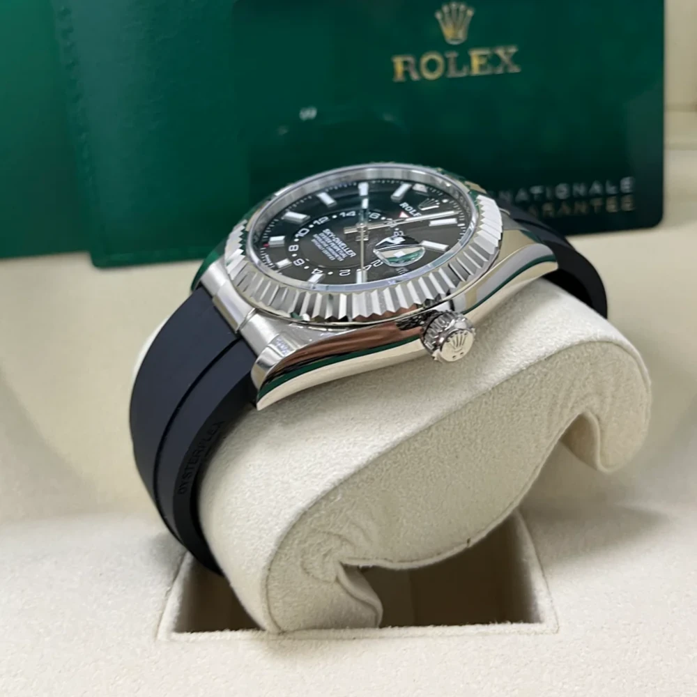 RLX Sky-Dweller 42mm White Gold Black Dial Oysterflex - 336239