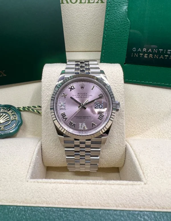 RLX Datejust 36mm 126234 Pink Roman Dial Oyster Stainless Steel