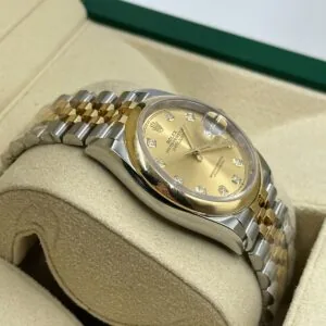RLX Datejust 36mm 126203 Champagne Set with Diamonds Dial Domed Bezel Oyster Bracelet