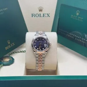 RLX Lady-Datejust 31mm 279171 Aubergine Diamond Oyster Stainless Steel and Rose Gold