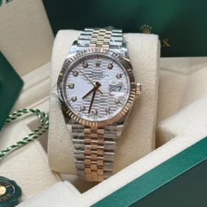RLX Datejust 36mm 126231 Silver Fluted Motif Dial Oystersteel and Everose gold Bracelet