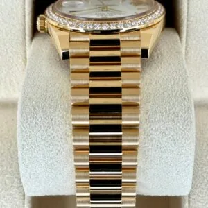 RLX Day-Date "President" 40mm Yellow Gold White Roman Dial Diamond Bezel - 228348rbr