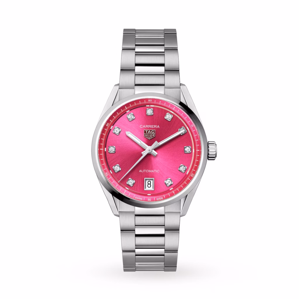 TAG Heuer Carrera Date 36mm Ladies Watch Pink Diamond Dot WBN2318.BA0001