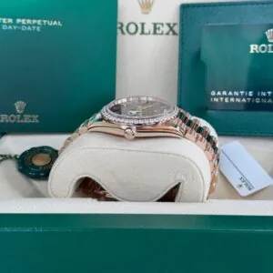 RLX Day-Date 40mm Slate Ombré Dial and Diamond Bezel 228345rbr-0025