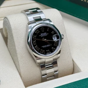 RLX Datejust m278240-0001/0002 31mm Black Roman Domed Bezel Oyster Oystersteel