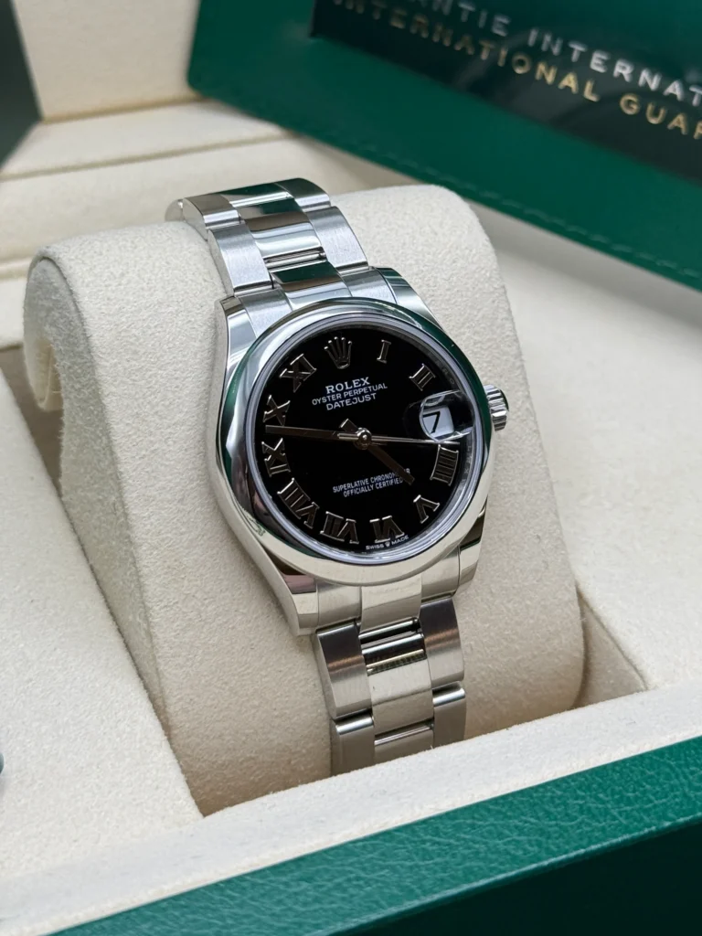 RLX Datejust m278240-0001/0002 31mm Black Roman Domed Bezel Oyster Oystersteel