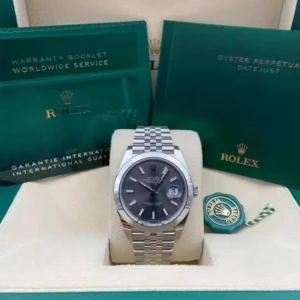RLX Datejust 41mm 126300 Slate Index Jubilee Stainless Steel Watch
