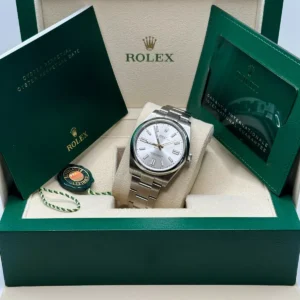RLX Oyster Perpetual 41mm 124300-0001 Stainless Steel Silver Index Dial Watch