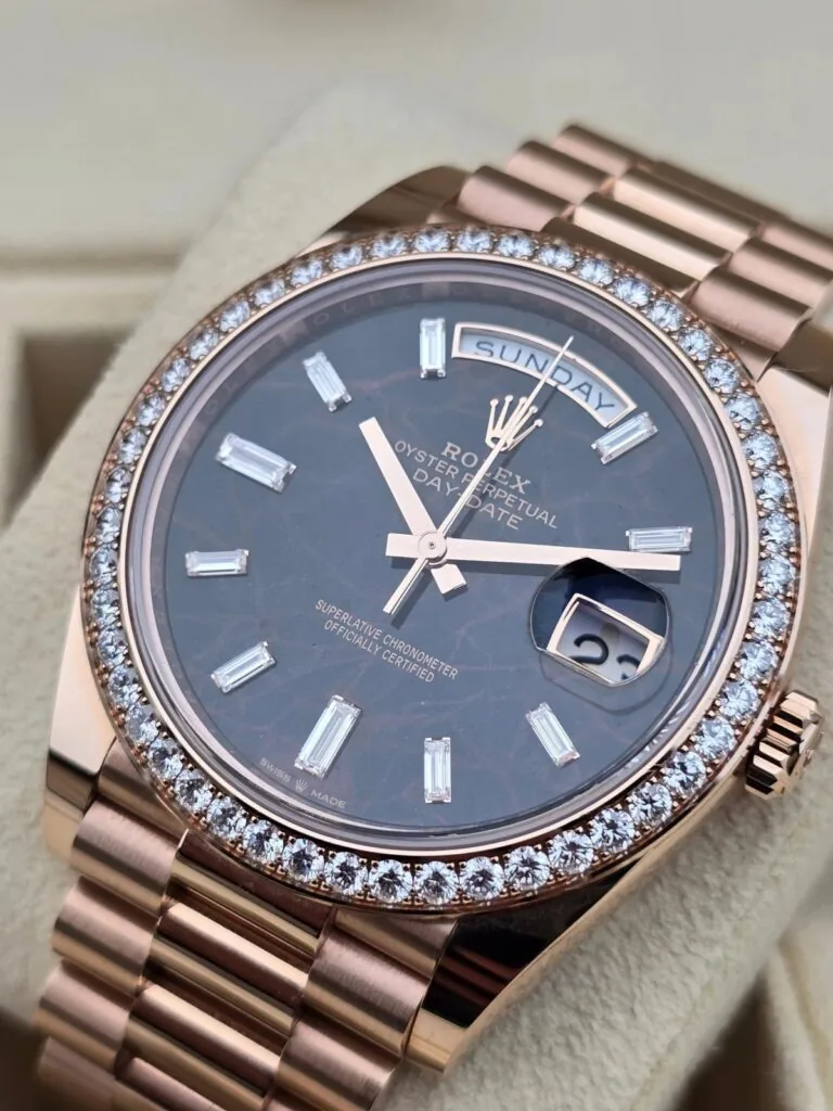 RLX Day-Date 40mm Eisenkiesel / Diamonds Dial 228345rbr-0016