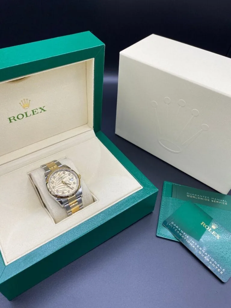 RLX Datejust 36mm 126203 Golden Palm Dial Domed Bezel Oyster Bracelet