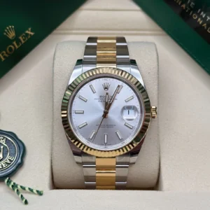 RLX Datejust 41mm 126333 Silver Index Oyster Steel and Yellow Gold Mens Watch