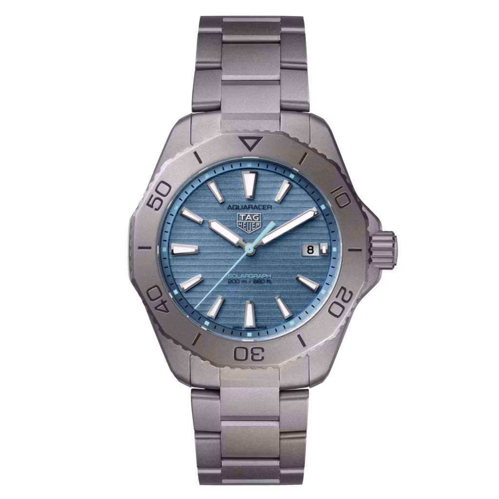 TAG Heuer Aquaracer Professional 200 Solargraph Titanium 40mm Mens Watch Blue WBP1182.BF0000