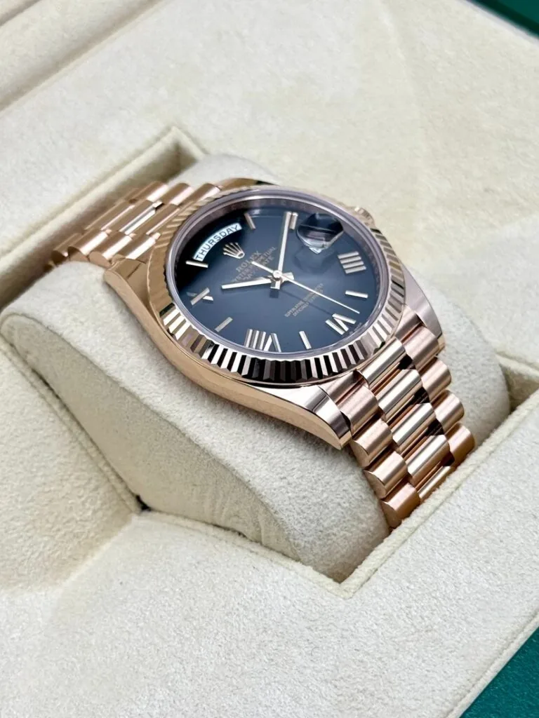 RLX Day-Date "President" 40mm Everose Gold Slate Roman Ombre "Smoke" Dial - 228235