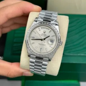 RLX Day-Date 40mm 228396TBR-0011 Silver Diamonds Dial