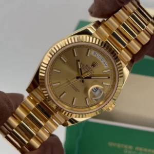 RLX Day-Date "President" 40mm Yellow Gold Champagne Index Dial - 228238