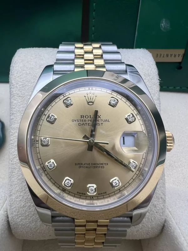 RLX Datejust 41mm 126303 Champagne Diamond Jubilee Steel and Yellow Gold Mens Watch