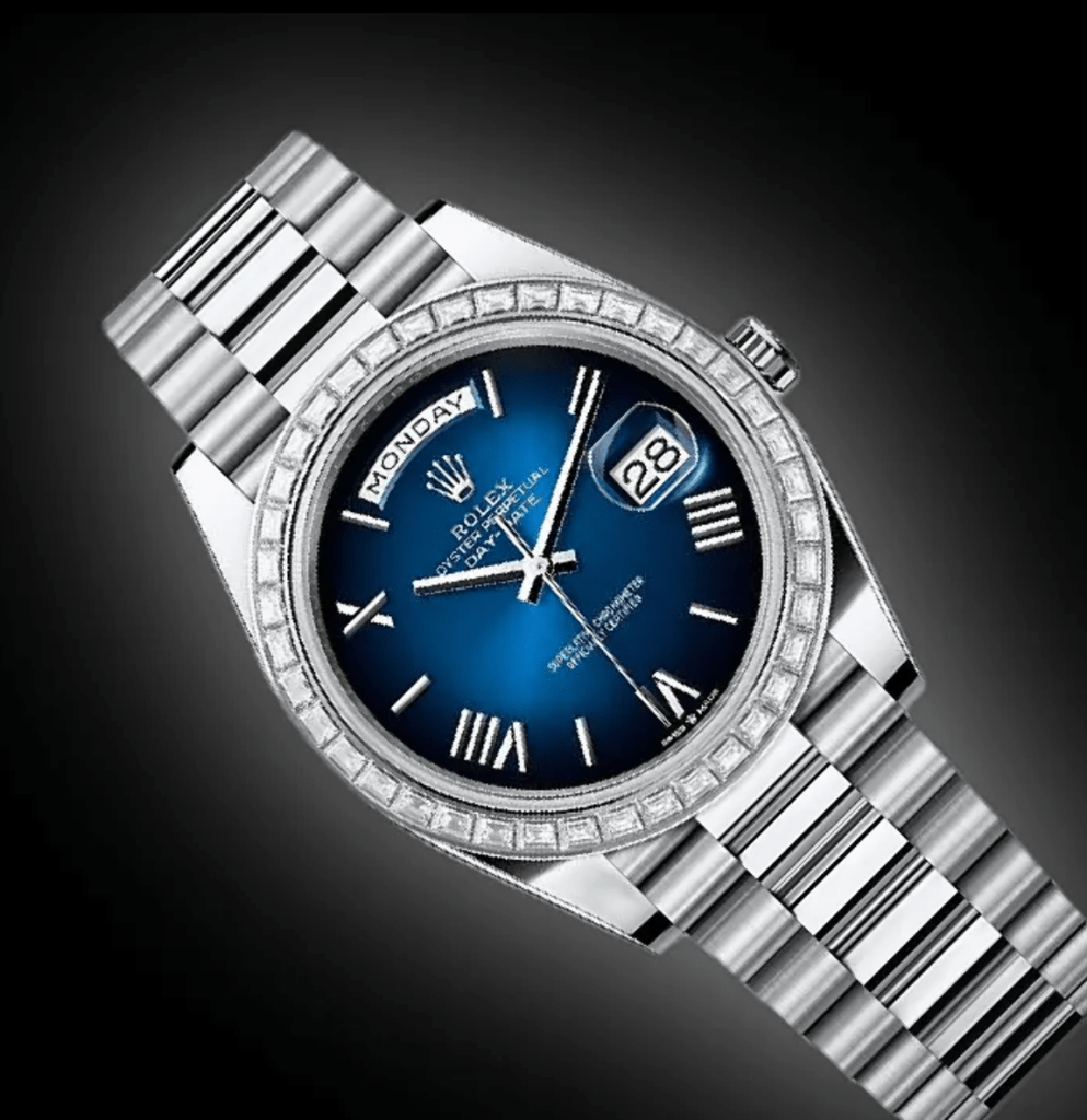RLX Day-Date 40mm 228396TBR-0042 Blue ombré Roman Dial