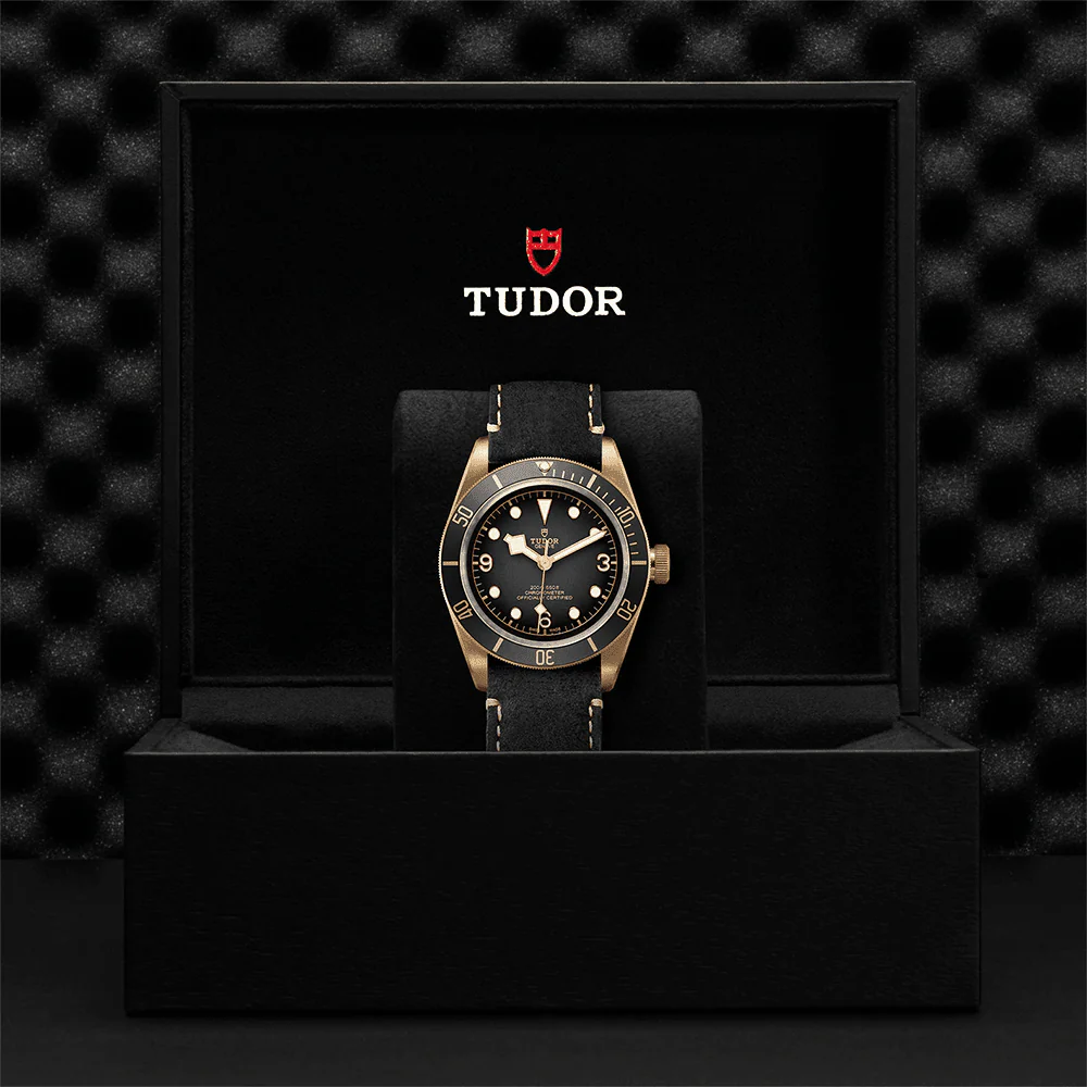 TUDOR Black Bay Bronze 43mm Slate Grey Dial Men's Automatic Leather Strap Watch M79250BA-0001