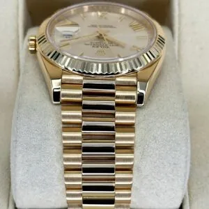 RLX Day-Date "President" 40mm Yellow Gold Silver Roman Dial - 228238