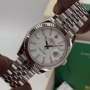 RLX Datejust 41mm 126334 White Roman Oyster Stainless Steel Mens Watch